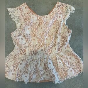 Maeve lace peplum blouse size L